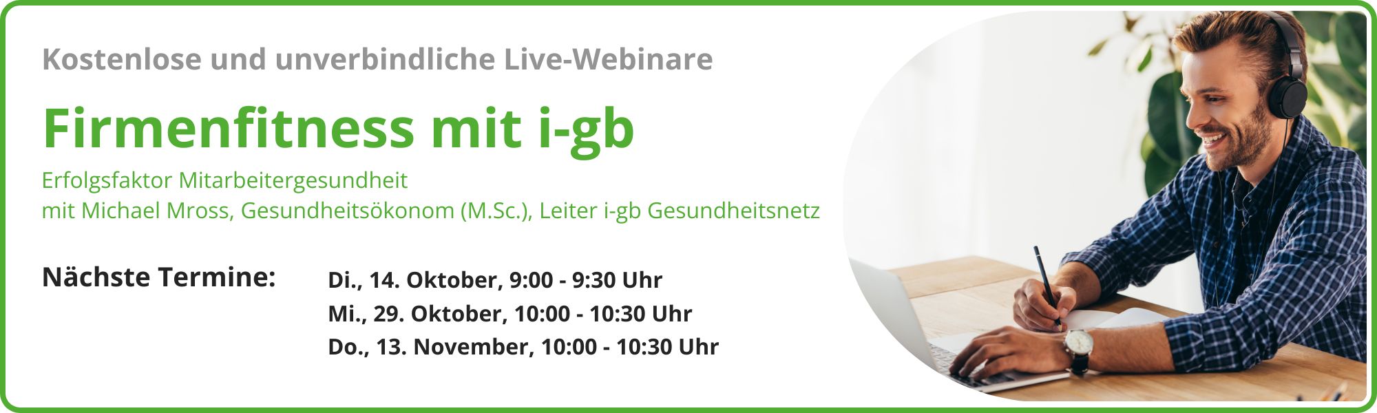 Webinar Banner für den Oktober